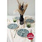 Keramika Tavus Kuşu Nordıc Pasta Tabağı 22 Cm 4 Adet 23137