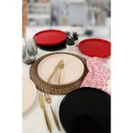 Keramika Yılbaşı Mix Krem-Kırmızı-Siyah Stackable Servis Tabağı 27 Cm 6 Adet