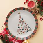 Keramika Yılbaşı New Year Çam Servis Tabağı 26 cm 21652 - Renkli