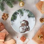 Keramika Yılbaşı Noel Baba Servis Tabağı 25 Cm - 17958