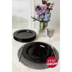 Keramila Siyah Assos Servis Tabağı 28 cm 6 Adet 650