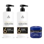 Keratin Bakım Kremi 1000 ml + Keratin Bakım Şampuanı 1000 ml + Besleyici Bakım Kremi 300 ml Set