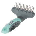 Kerbl Köpek Tüy Tarağı 15 x 9 cm Çift Sıralı Turkuaz