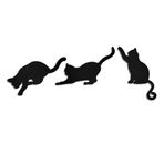 Kercan 3 adet siyah kedi cadılar bayramı dekor ahşap kedi siluet cadılar bayramı kapı dekor siyah kedi kesme ahşap kapı dekor korkutucu aile ev partisi kapı süslemeleri