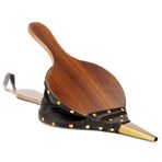 Kerykwan Şömine Körükleri 43 cm x 19 cm Büyük Ahşap Hava Üfleyici Döküm Nozulu Açık Hava Kamp Barbekü Izgara Baca El Körüklü Pompa Çukur Barbekü Yangın Araçları Asılı Askılı Aksesuarlar (43 cm x 19 cm, Kahverengi)