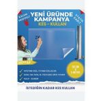 Kes Kullan Akilli Kagit - 5 Metre Seffaf, Statik Tutunma Ve Kagit Tutucu Ozellikli, Yazi Tahtasi