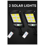 Kesene 2 Adet Hareket Sensörlü Kumandalı 3 Modlu Güneş Enerjili Büyük Boy 128 Led Solar Bahçe Sokak Lambası
