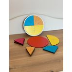 Kesirler Matematik Çalışma Seti, Eğitici Oyuncak, Montessori Eğitim Oyuncak, Motor Zeka Oyun