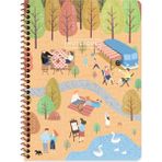 Keskin 16,5*22,5 Kareli Karton Kapak Spiralli Mevsimler Defter - Sonbahar