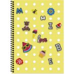 Keskin A4 Kareli Pp Kapak Fun Defter - Sarı - Spiralli Defter