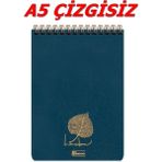 Keskin Color 14X20 cm A5 Çizgisiz Linden Bloknot Defter 80 Yaprak Mavi Tek Ebat Orta Boy Spiralli Kareli Not Defteri Karton A5 80 Yaprak