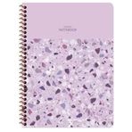 Keskin Color 16.5x22.5 cm 80 Yaprak Çizgili PP Kapak Terrazzo Spiralli Defter