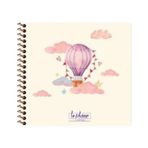 Keskin Color 16x15 CM ÇİZGİSİZ 50 YAPRAK SERT KAPAK TELLİ DEFTER 60 GR KREM RENGİ KAĞIT BALON DESEN (PEMBE)