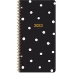 Keskin Color 2023 Spiralli Siyah Puantiye Karton Kapak 8x16 cm Haftalık Cep Ajandası
