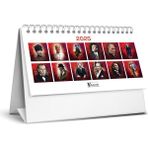 Keskin Color 2025 Üçgen Masa Takvimi Atatürk 14x20 cm Spiralli Karton Malzeme ile Renkli