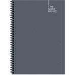 Keskin Color 20X28 cm The Notebook Çizgisiz Telli Defter 120 Sayfa Sert Karton Kapak Gri Tek Ebat Büyük Boy Spiralli Çizgisiz Not Defteri Sert A4 120 Yaprak