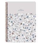 Keskin Color 320942-99 16.5x22.5 cm 80 Yaprak Kareli Spiralli Plastik Kapak Terazzo 6'lı Not Defteri