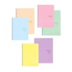 Keskin Color 327751-99 Plastik Kapak Spiralli Pastel 17x24 cm 80 Yaprak Cizgili 6'lı Not Defteri