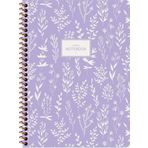 Keskin Color 384942-99 16.5x22.5 cm 80 Yaprak Kareli Spiralli Karton Kapak Pas Flora 6'lı Not Defteri