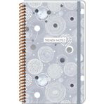 Keskin Color 410233-99 Sert Kapak Spiralli Beads Silver 13x21 cm 80 Yaprak Çizgili Not Defteri