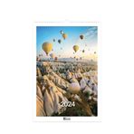 Keskin Color 810523-99 31x43 cm 2024 Manzaralar 12 Yaprak Spiralli Duvar Takvimi