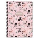 Keskin Color Animal Friend Kediler Spiralli Karton Kapak 100 Yaprak A4 Kareli Defter