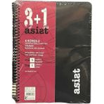 Keskin Color Asist 3+1 Ayraçlı Defter Pp Kapak 16.5x 22.5 cm 100 Yaprak ( 3 Kare+ 1 Çizgili ) - Siyah