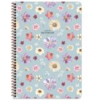 Keskin Color Çiçek Spiralli Mavi Karton Kapak 80 Yaprak A4 Kareli Defter