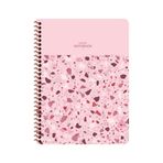 Keskin Color Çizgili 16x22 cm 80 Yaprak Plastik Kapak 60 gr Beyaz Sayfa Terazzo Telli Defter