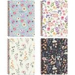 Keskin Color Defter Karton Kapak Spiralli Çiçek 16,5x22,5 80 YP Kar. - Renkli