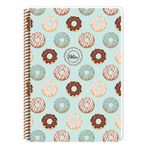 Keskin Color Donuts Yeşil Spiralli Plastik Kapak 80 Yaprak A4 Çizgili Defter