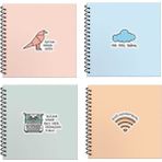 Keskin Color Hisli Şeyler 16 x 15 cm 50 Yaprak + Farklı Model Çizgili Defter 4'lü Defter