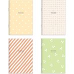 Keskin Color Karton Kapak Hafif Kağıt Mercan 2 Çizgili + 2 Düz 14x20 cm 24 Yaprak 4'lü Defter