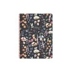 Keskin Color Karton Kapak Spiralli Çiçek 16.5x22.5 cm 80 Yaprak Kareli Not Defteri