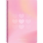 Keskin Color Keskin A4 Kareli Karton Kapak Spiralli Pastel Kalp Defter - Beyaz Kalp - 1 Adet - Çok Renkli