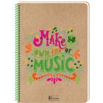 Keskin Color Kraft A4 100 Yp Doodles Sert Kapak Çizgili Spiralli Defter