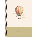 Keskin Color La Plume Balloon 20x28 cm Yeşil Çizgili Spiralli Sert Kapak Defter