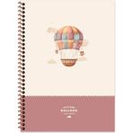 Keskin Color La Plume Balloon Mor 20x28 cm Kareli Spiralli Sert Kapak Defter