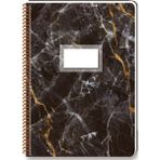Keskin Color Marble 80 Yaprak Kareli Karton Kapak Spiralli Siyah 16.5 x 22.5 cm Defter