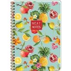 Keskin Color Neat Notes Fruit Garden 17x24 cm 100 Yaprak Kareli Spiralli Sert Karton Kapak Ivory Tropical Not Defteri