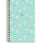 Keskin Color Sert Kapak Çizgili Çiçek Su Yeşili 13x21 cm Spiralli Defter