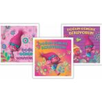 Keskin Color Trolls Doğum Günü Kartı 9X5,5Cm + Zarf (10 Lu Paket) - Karışık - Not Defteri