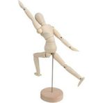 Keskin Hediyelik 30 cm Insan Figürlü Ahşap Model Manken Resim Ressam Eğitimi Tahta Adam - Ahşap Desenli