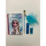 Keskin Kırtasiye Seti ( Frozen Not Defteri - Tüylü Taşlı Uçlu Kalem - Uç - Silgi )