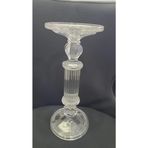 Kesme Cam Şamdan, Şeffaf, Orta Boy, 30x12.5 cm, Düğün Masası Süsleme, Uzun Hediyelik Model, 1 Adet