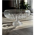 Kesme Kristal Yuvarlak Ayaklı Sunumluk Kase 24 Cm Salata Sunum Kasesi