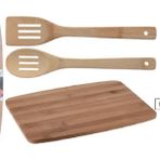 Kesme Tahtası Bambu 3’lü Set (Kesme Tahtası + 2 Kaşık ) (33 x 23 x 1 cm) - 33 x 23 cm
