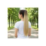 kessy peruk Bağlamalı Düz At Kuyruğu - Kahve / Bal Köpüğü Ombre ve Platin Işıltılı