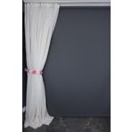 Keten 1525 Model Krem Renk Tek Kanat Hazir Dikilmis Pileli Fon Perde 300*260 Cm