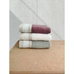 Keten Kumaşlı Gipürlü 3 Adet El Yüz Havlusu 50X90 cm - 50 x 90 cm - Bordo